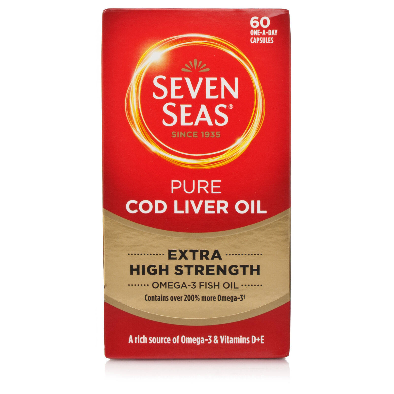 Seven Seas Cod Liver Oil Plus Omega-3 Fish Oil - Maximum Strength, 60 Capsules