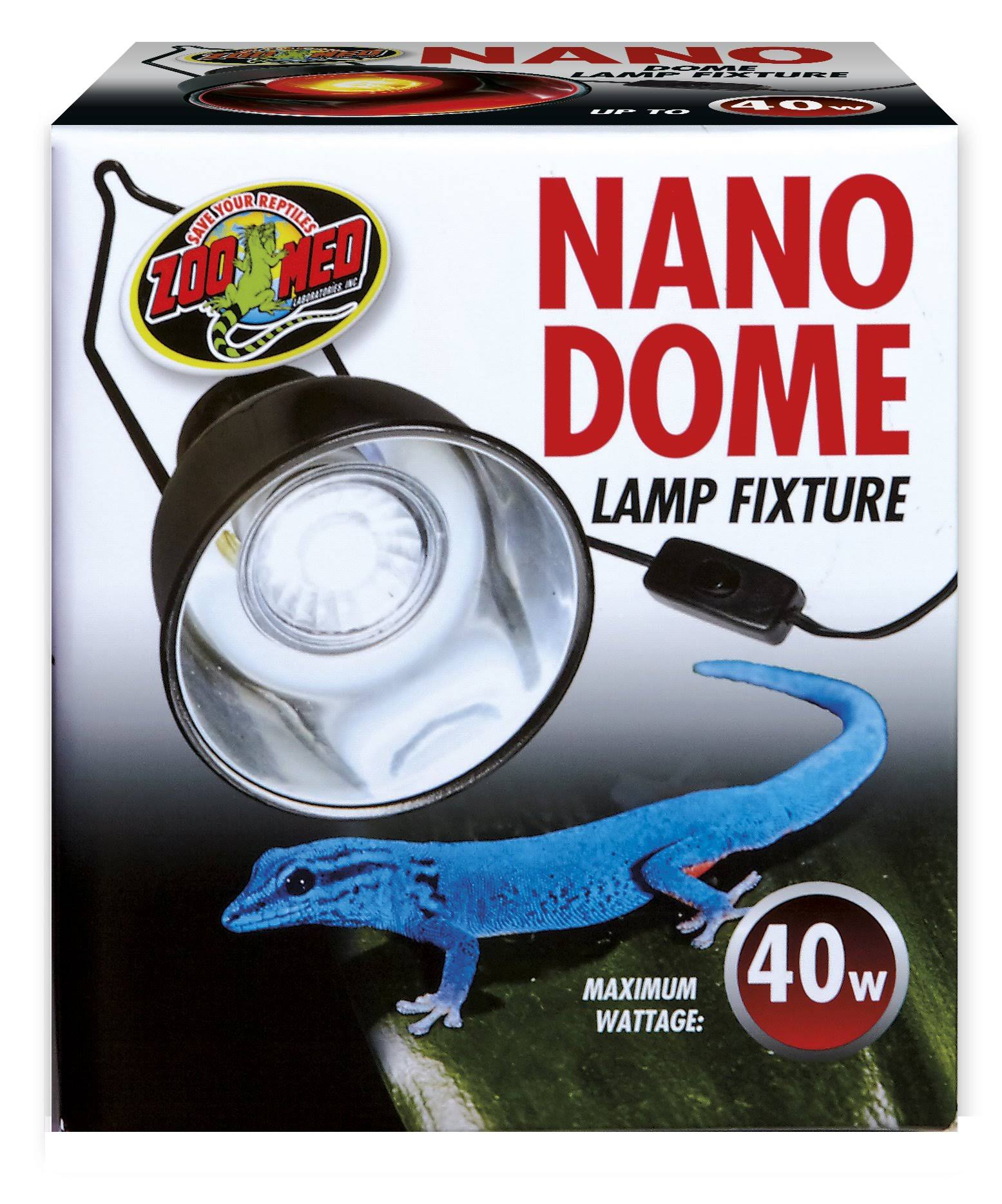Zoo Med Nano Dome Lamp Fixture Reptile Heat Light - 40W
