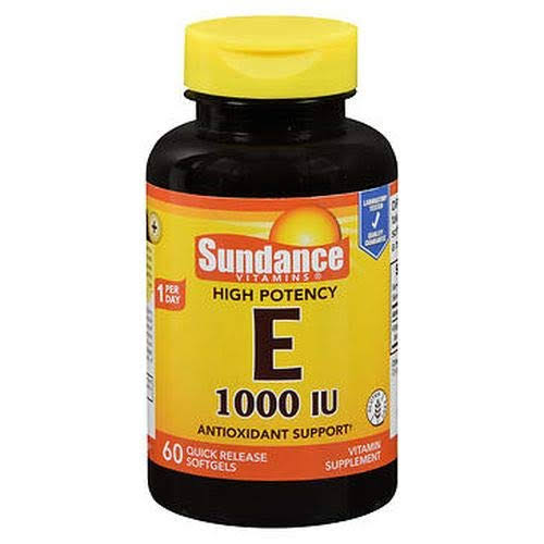 Sundance Vitamins High Potency E 1000 IU, 60 Softgels Each (1)
