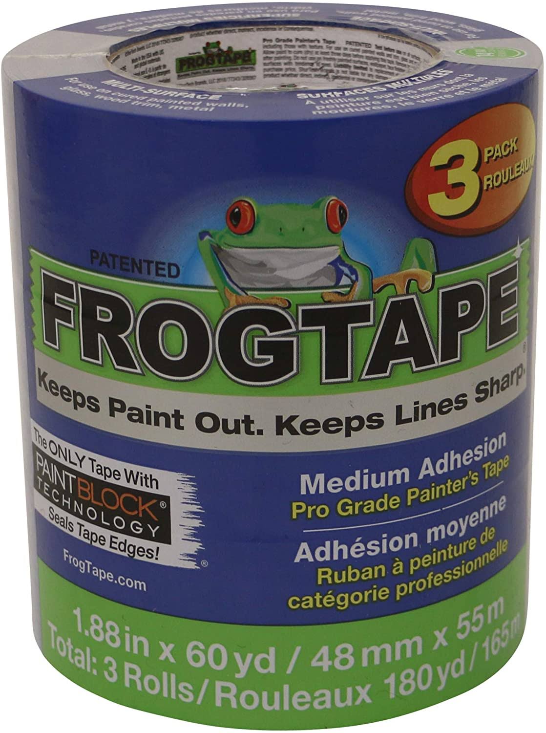 Shurtape CP-130 FrogTape Brand Pro Grade Painter's Tape: 2 in x 60 yds. Blue 3-pack - Pack - Find Tape