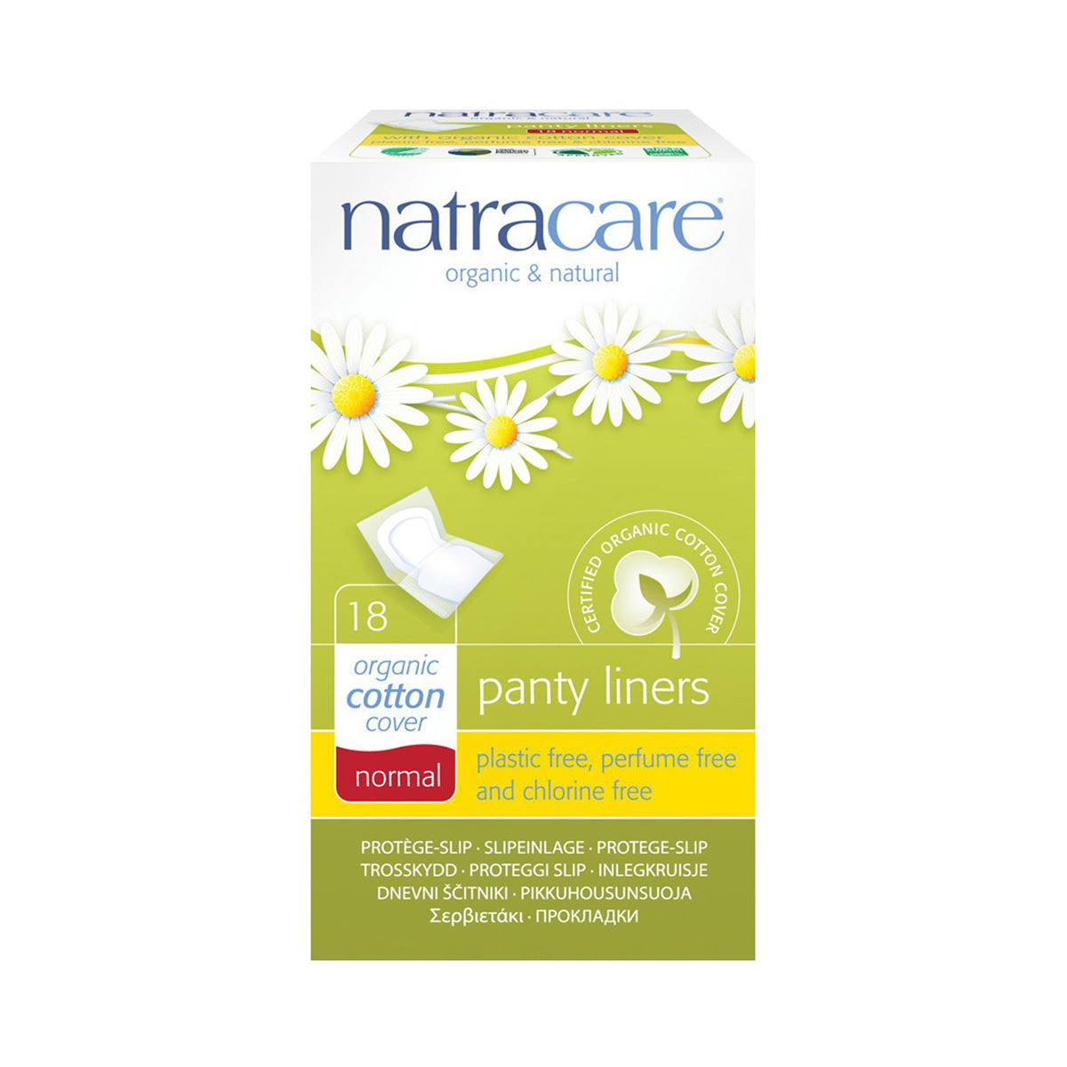 Natracare Organic Cotton Cover Panty Liners - Normal, 18ct