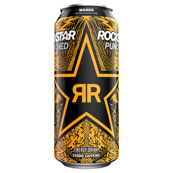 Rockstar Punched Energy Drink, Mango - 16 fl oz