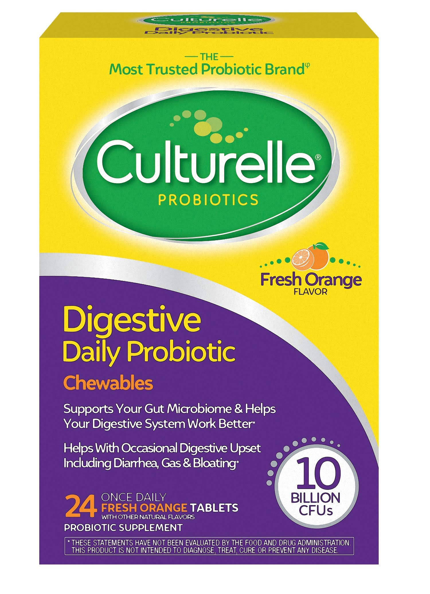 Culturelle Digestive Health Probiotic Chewables - Orange, 24 Tablets