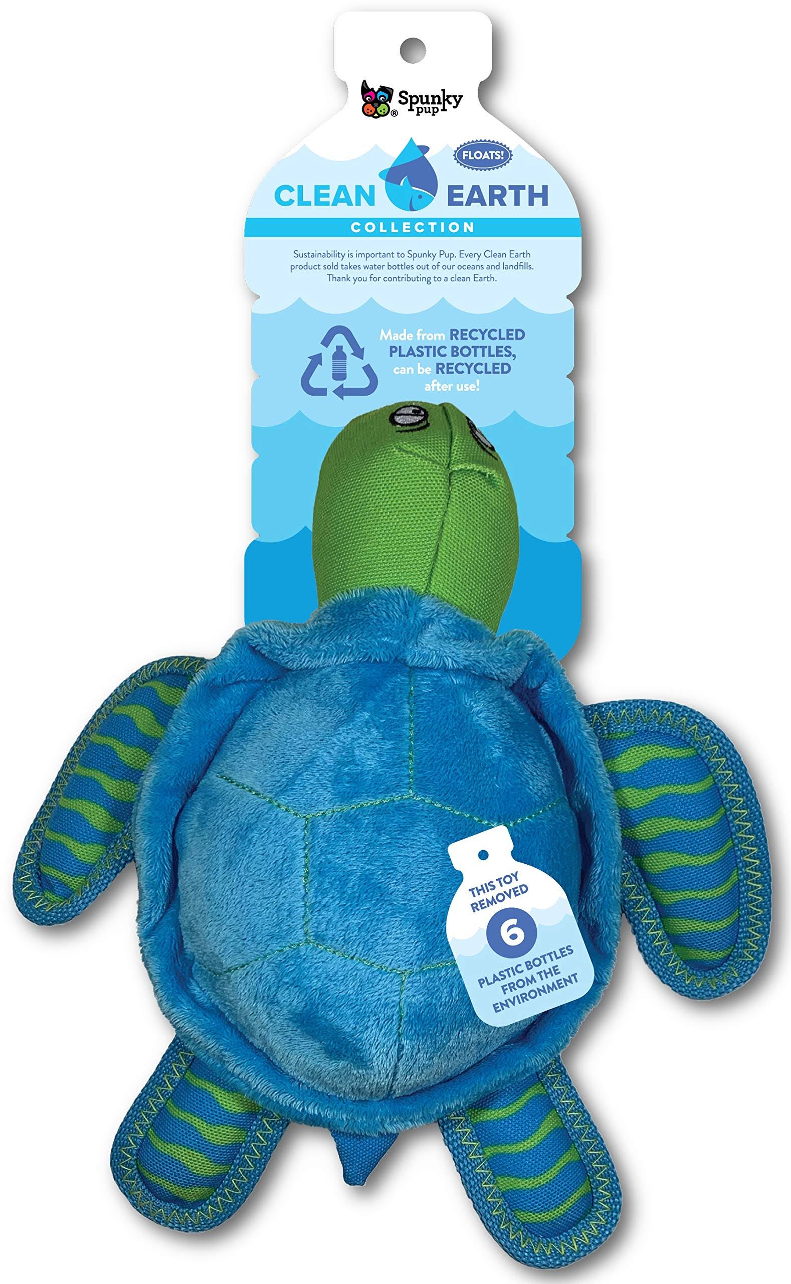 Spunky Pup Clean Earth Large Plush Dog Toy - Turtle