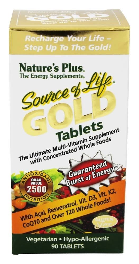 Nature's Plus Source of Life Gold Multivitamin Supplement - 90 Tablets