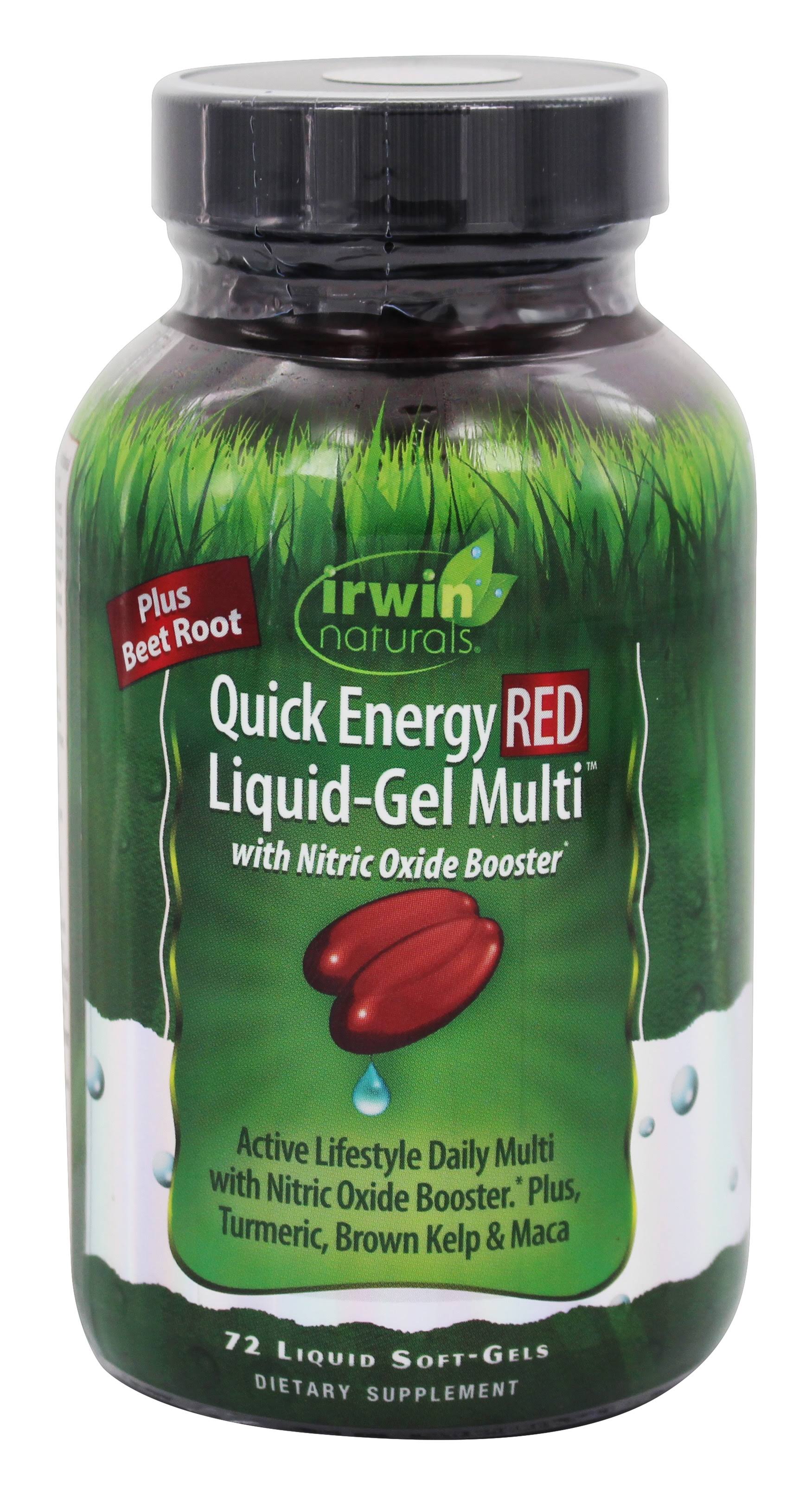 Irwin Naturals Quick Energy Red Liquid GEL Multi Dietary Supplement - 72ct