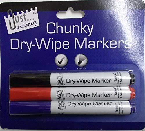 Just Stationery Chunky Dry Wipe Board Marker (Pack of 3)