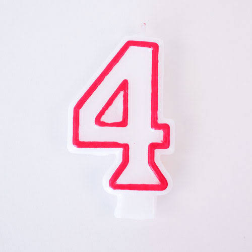 Unique Number 4 Birthday Candle