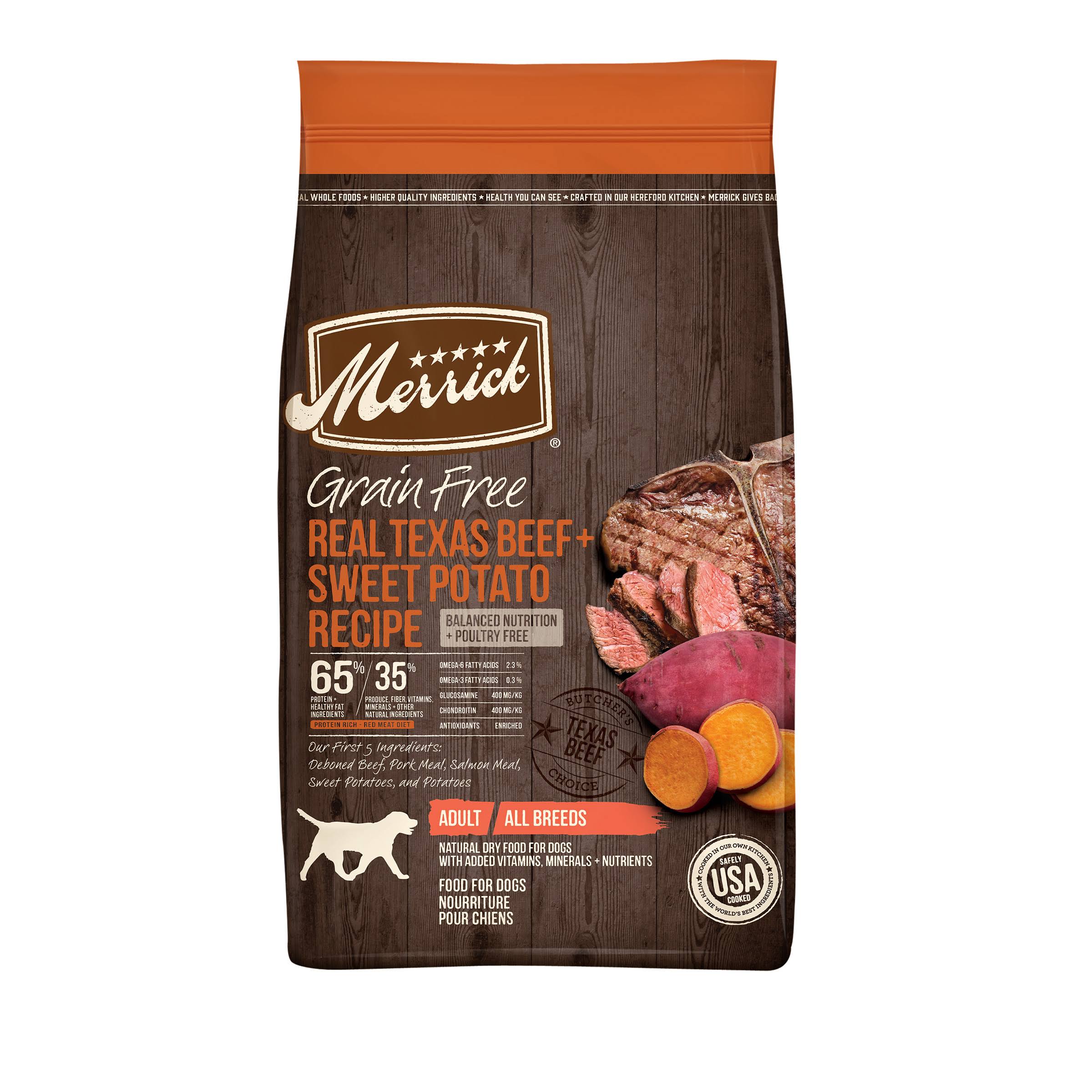 Merrick Grain Free Texas Beef + Sweet Potato Recipe Dry Dog Food - 22lbs