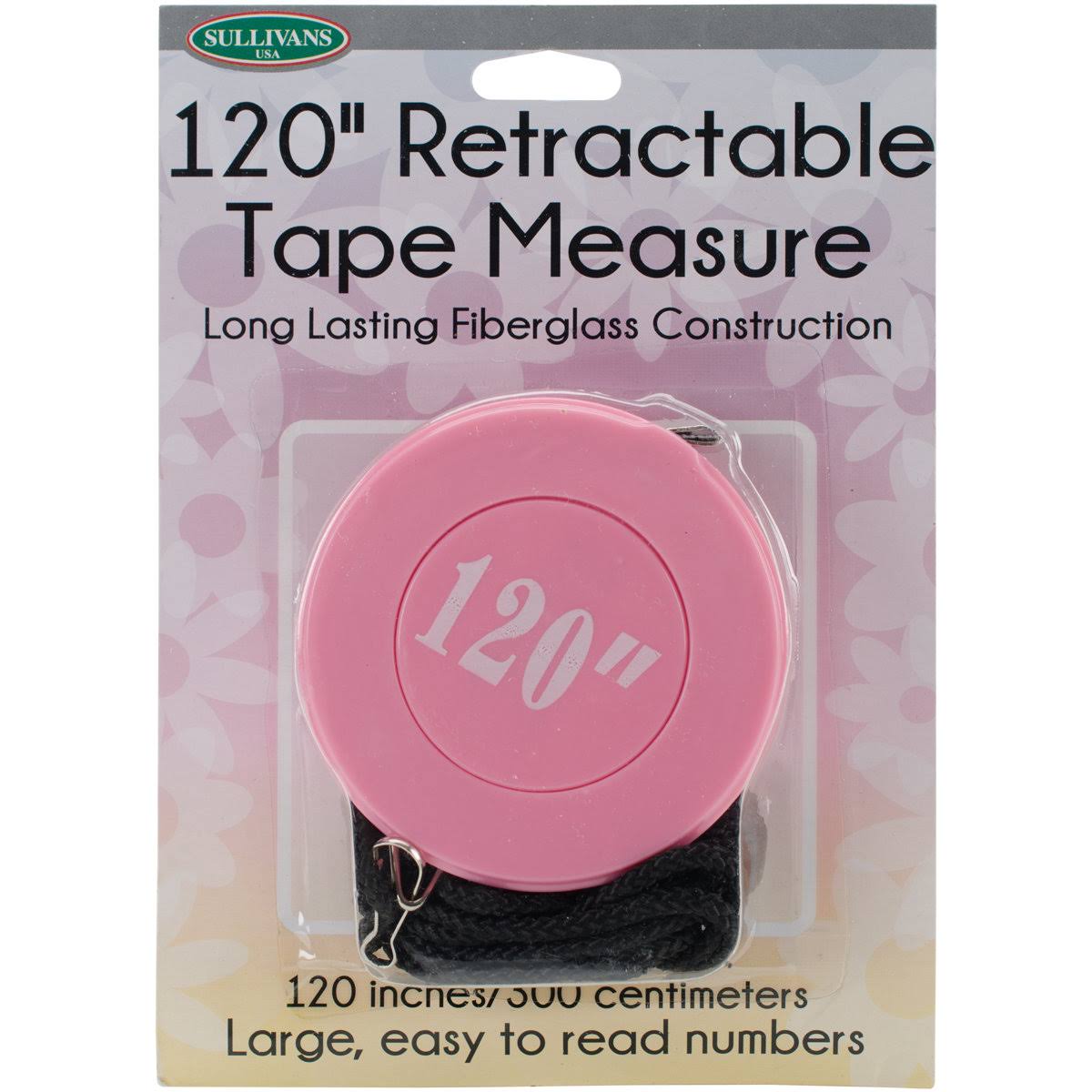 Sullivans Retractable Tape Measure - Pink, 300cm