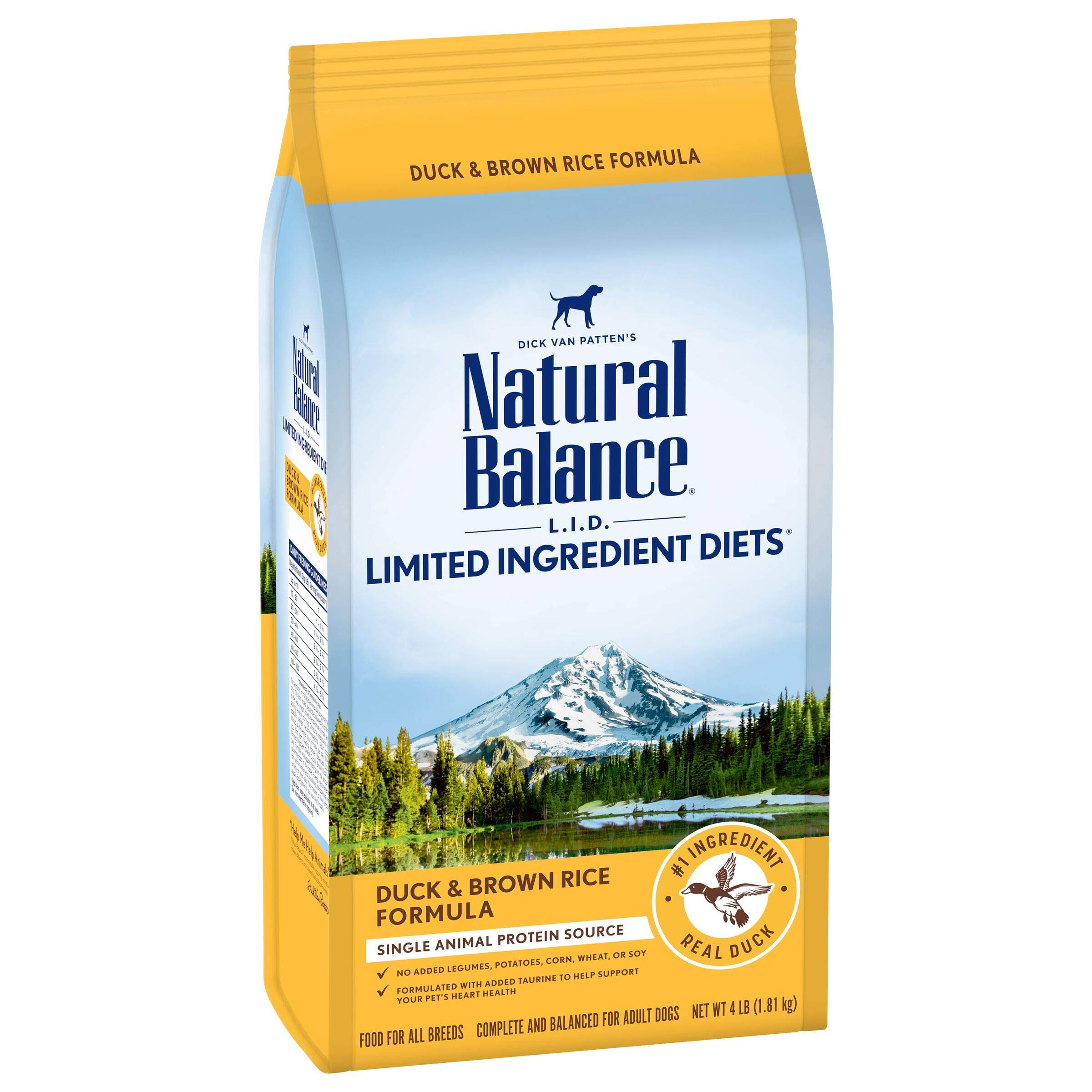 Natural Balance L.I.D. Limited Ingredient Diets Dog Food, Duck & Brown Rice Formula - 4 lb