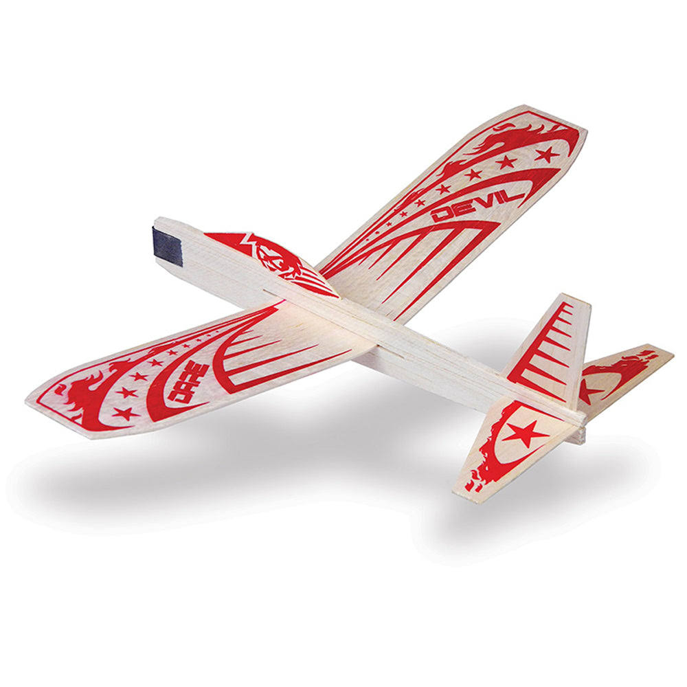 Guillows Balsa Wood Stunt Air Plane Glider Model Kit - Super Hero Daredevil
