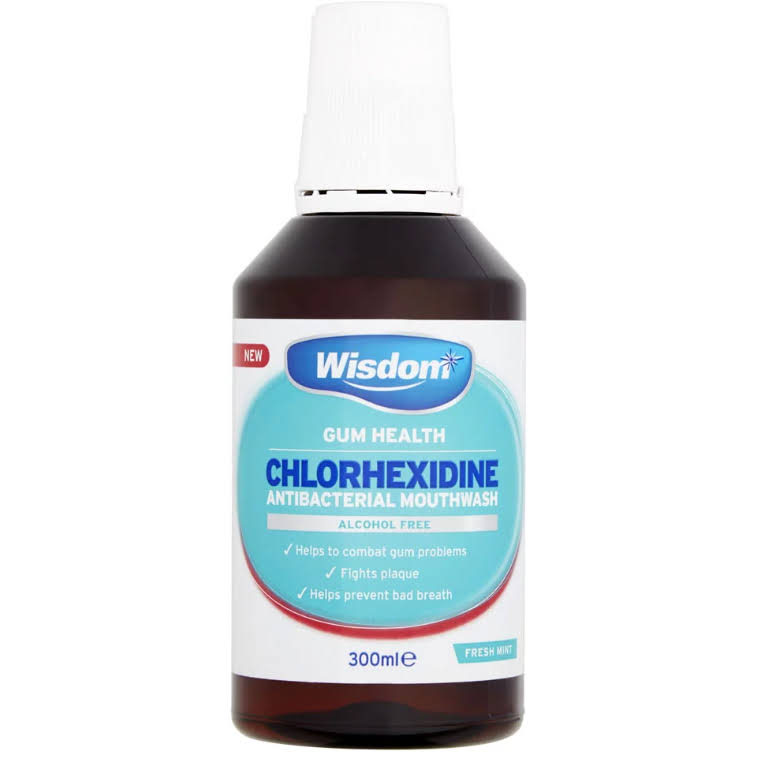 Wisdom Chlorhexidine Antibacterial Mouthwash - Fresh Mint, 300ml