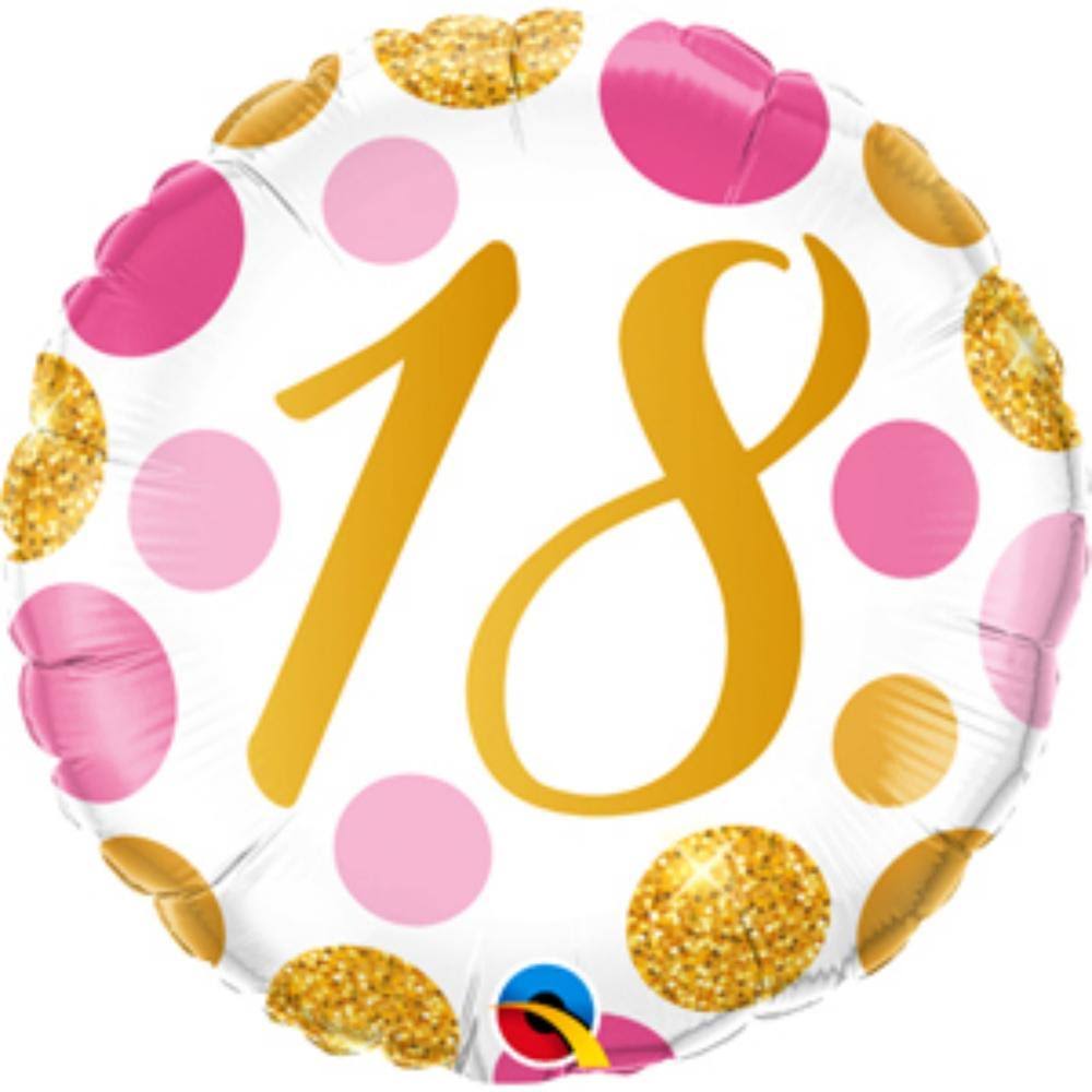 Balloon 18" 18 Pink and Gold Dots