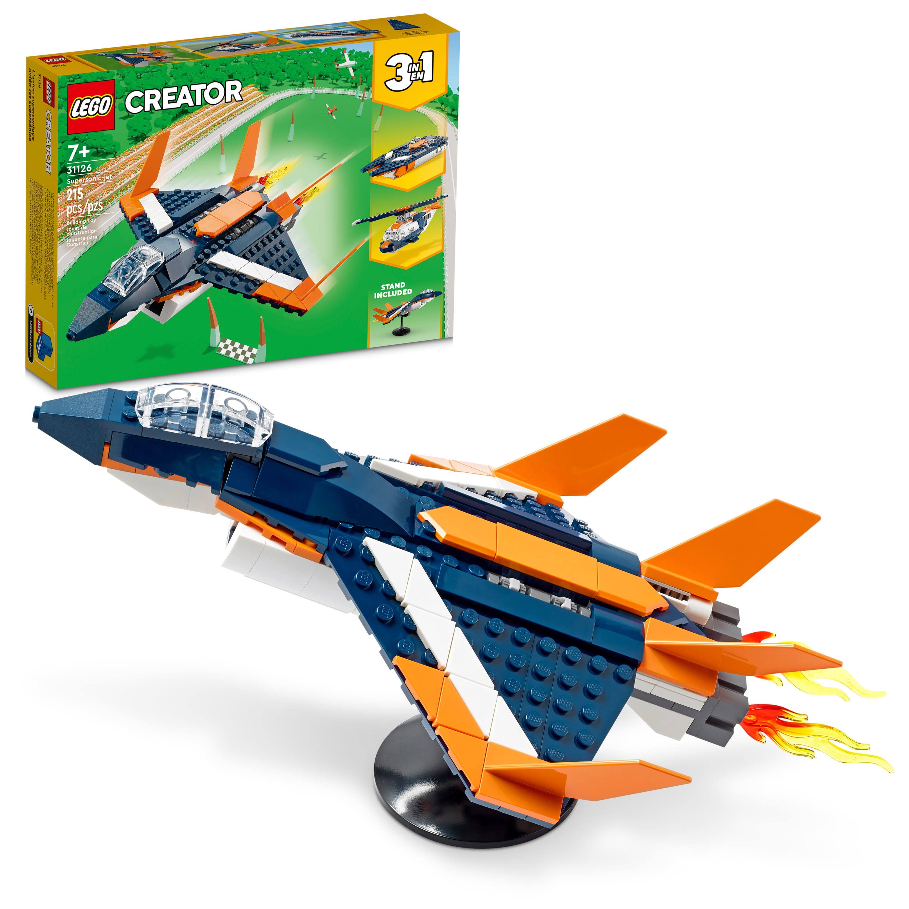 LEGO CREATOR: 3in1 Supersonic Jet, Helicopter & Boat Toy (31126)