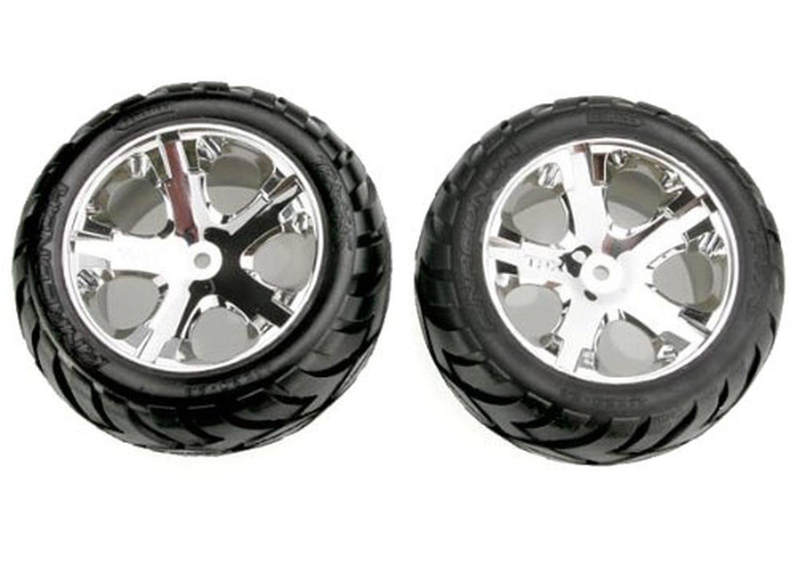 Traxxas 3773 Chrome All-Star Wheels, Anaconda Tires