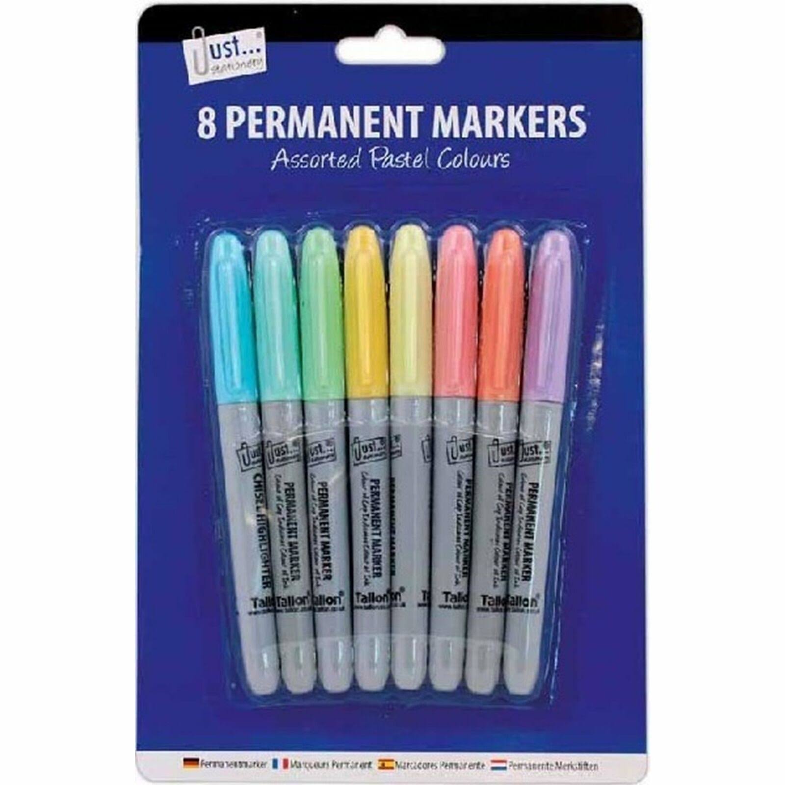 8 Pastel Coloured Permanent Markers