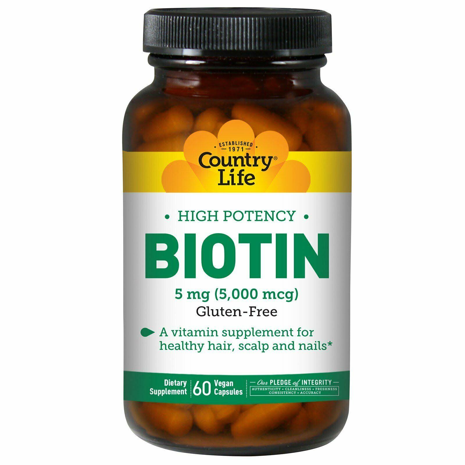 Country Life BioTin - 5mg, 60 Vegetable Capsules