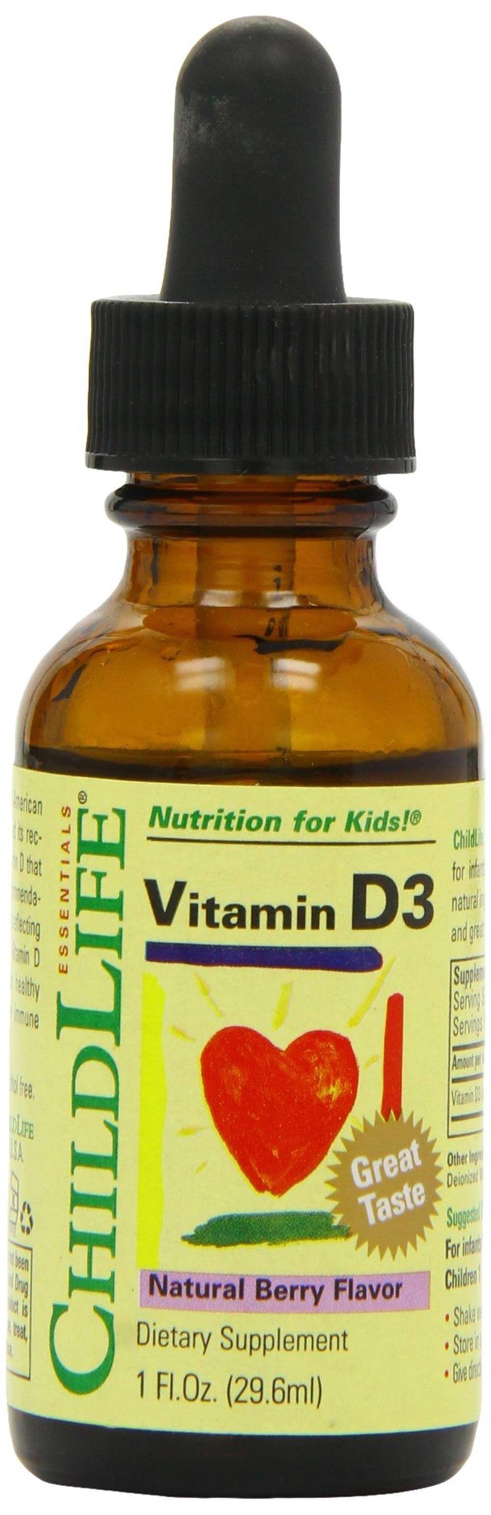 Child Life Vitamin D3 Dietary Supplement - Natural Berry, 29.6ml