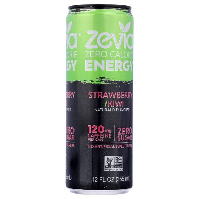 Zevia Energy Drink, Zero Calorie, Strawberry/Kiwi - 12 fl oz