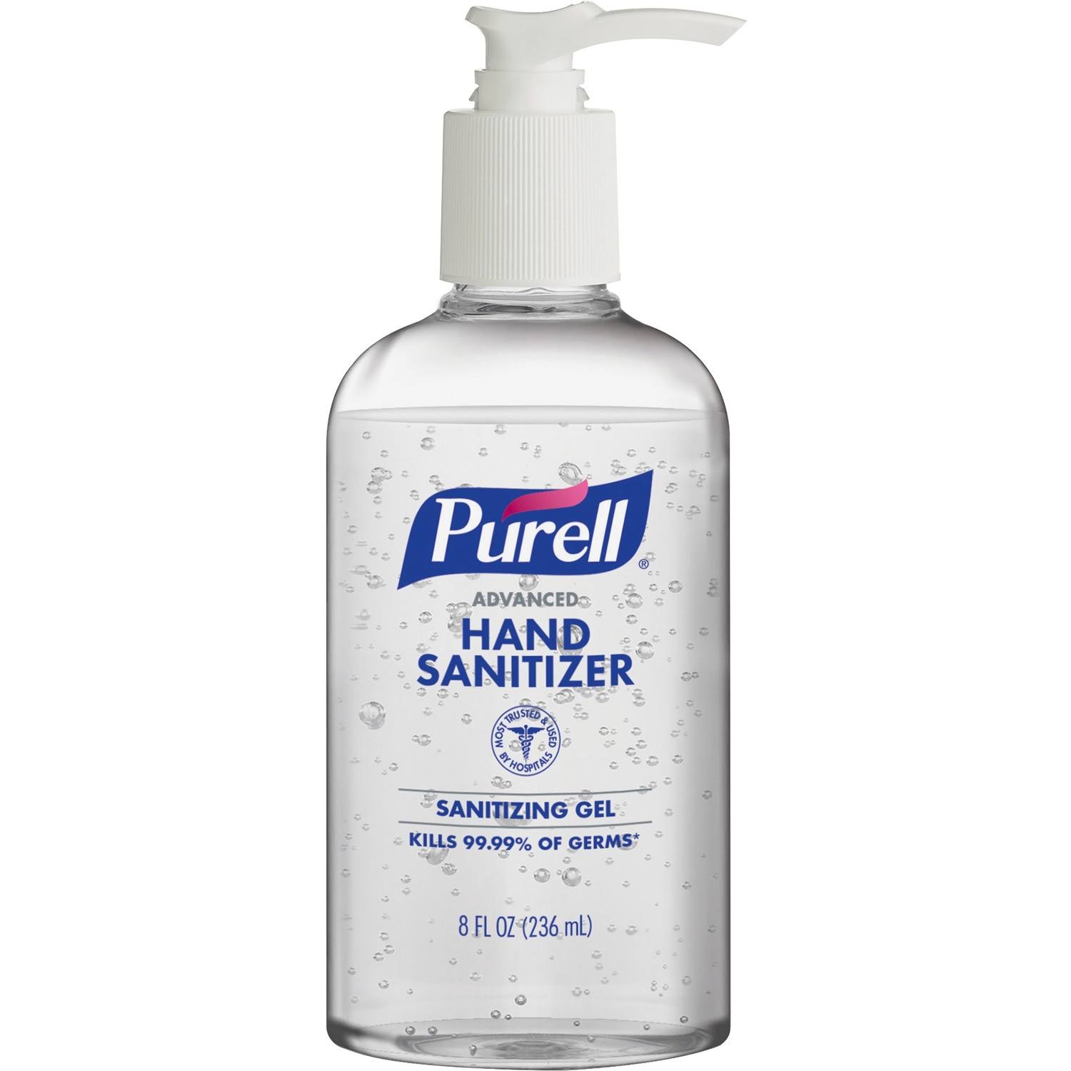 Advanced Gel Hand Sanitizer, 8 oz Pump Bottle, Clean Scent