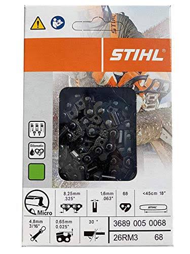 Stihl 26RM3 68 Oilomatic Rapid Micro Chainsaw Chain 18 68 Links 325 Pitch 0 63 Guage