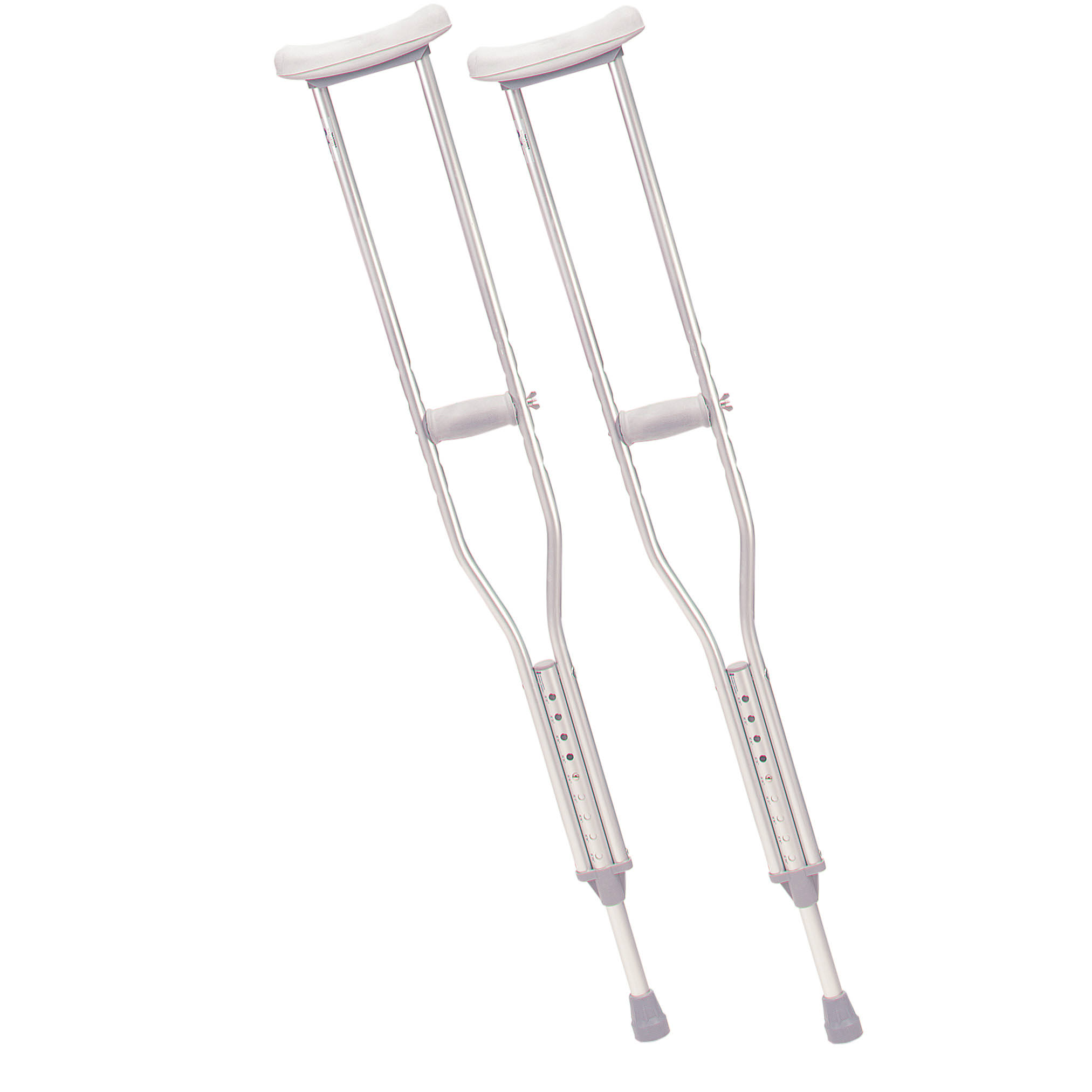 Drive Medical Aluminum Crutch with Comfortable Underarm Pad and Handgrip - Gray, Adult