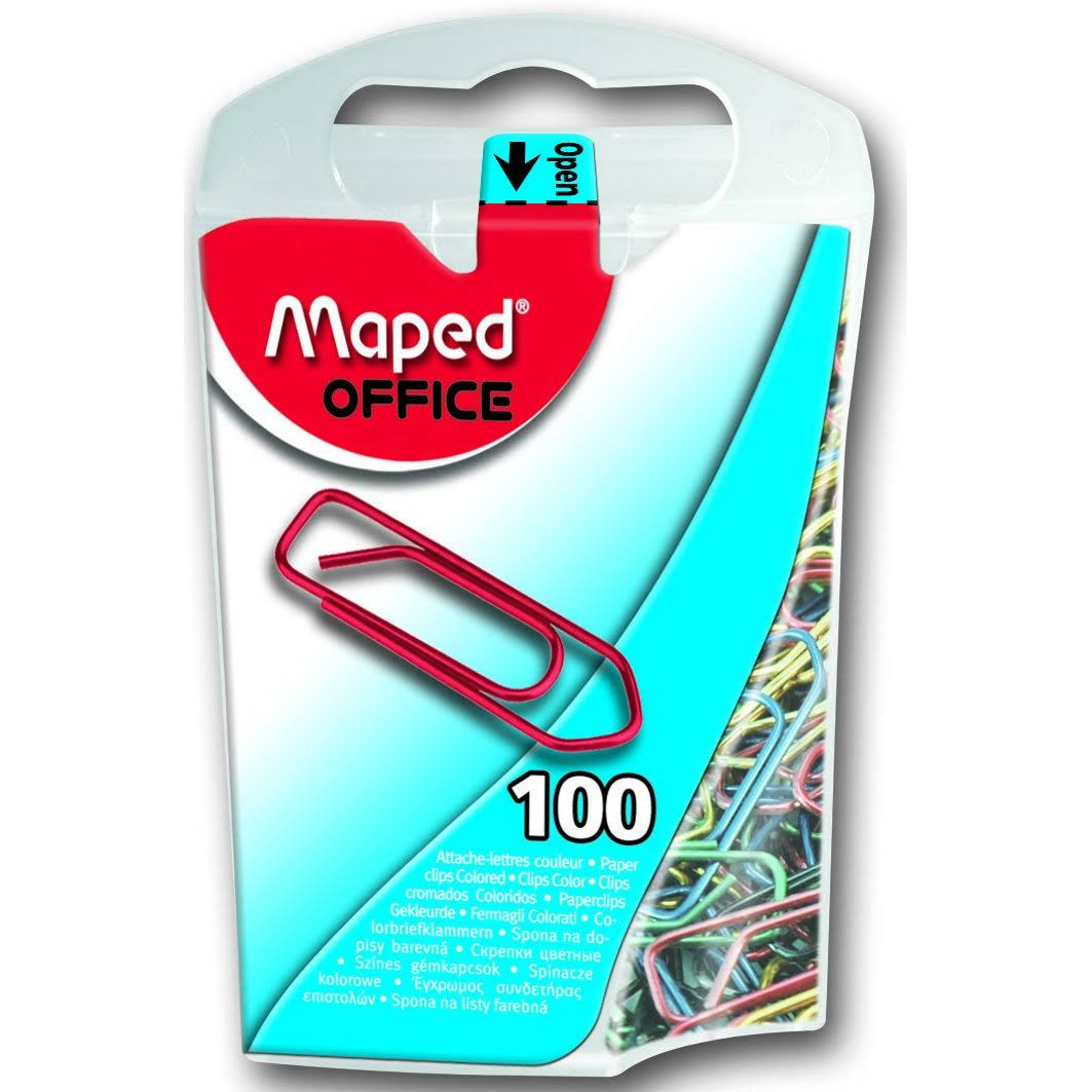 Maped Paper Clips Assorted Colours (Pack of 100)