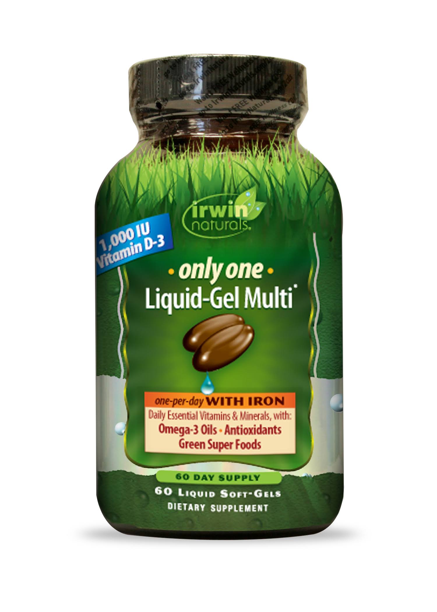 Irwin Naturals Only One Liquid Gel Multi Liquid Dietary Supplement Softgels - 60 Pack