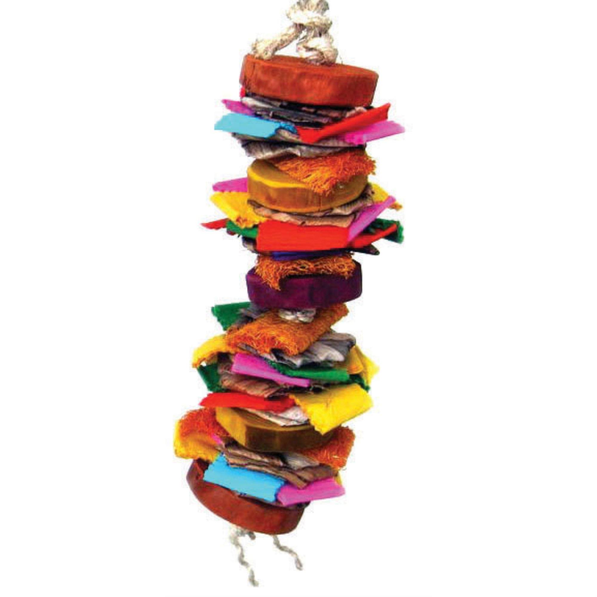 A and E Cage Company HB46647 Java Wood Color Splash Assorted Bird Toy - 3" x 16"