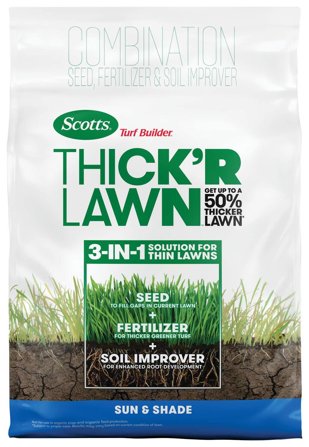 Scotts 30158 Turf Builder Thick'R Lawn - Sun and Shade, 40 lb