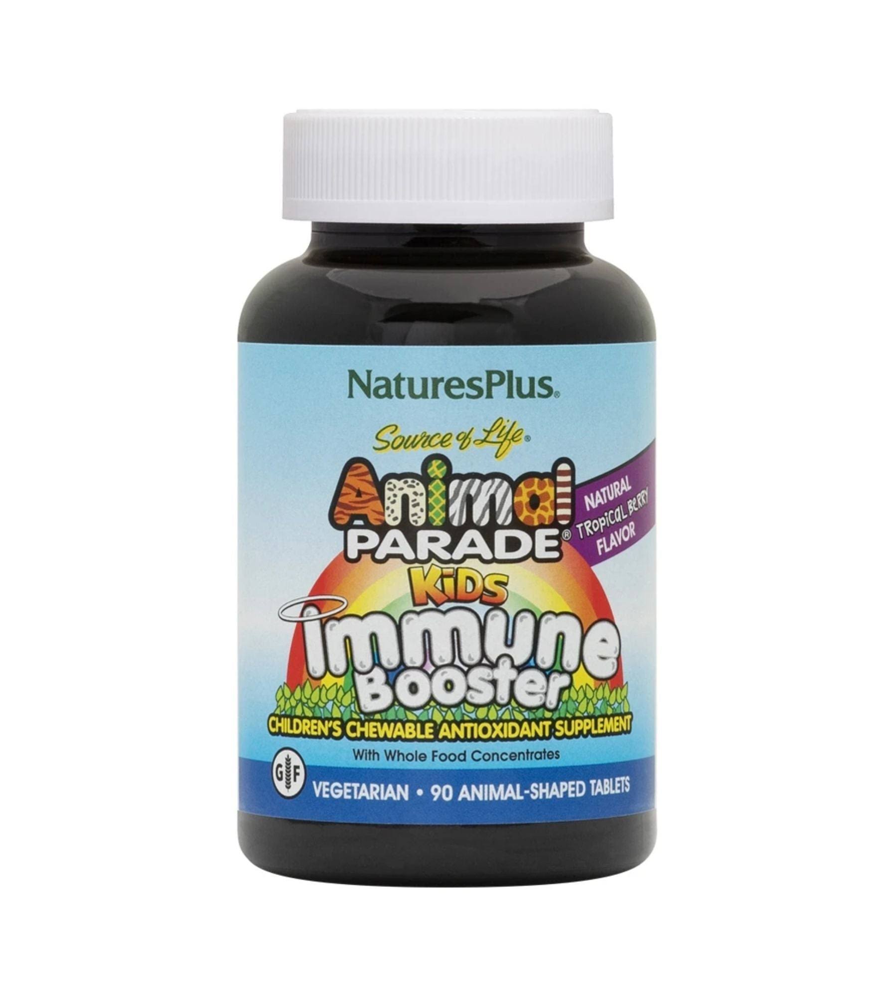 Nature's Plus Animal Parade Kids Chewable Immune Booster - Tropical Berry, 90 Tablets