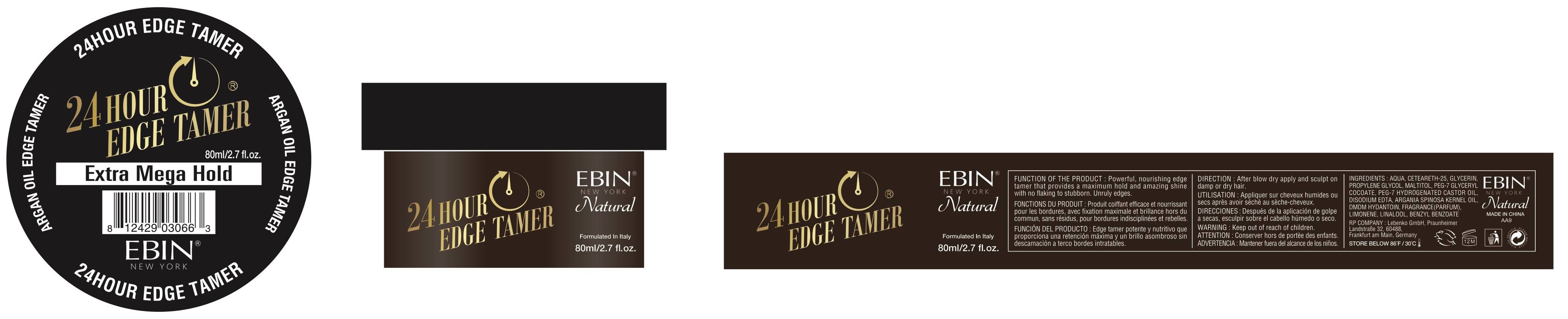 Ebin Edge Tamer, 24 Hour, Extra Mega Hold - 80 ml