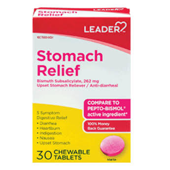 Leader Stomach Relief, 262 mg, Chewable Tablets - 30 tablets