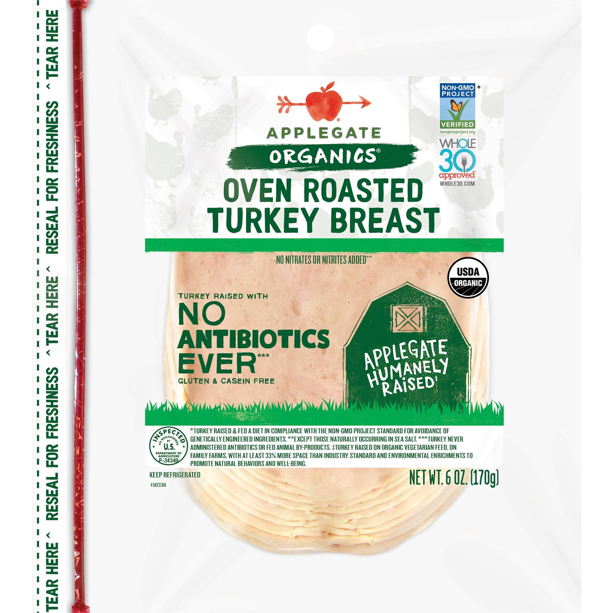 Applegate: Organic Roasted Turkey Breast, 6 oz