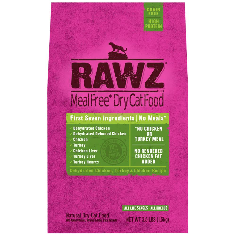 Rawz Meal Free Dry Cat Food - Dehydrated Chicken, Turkey & Chicken Recipe