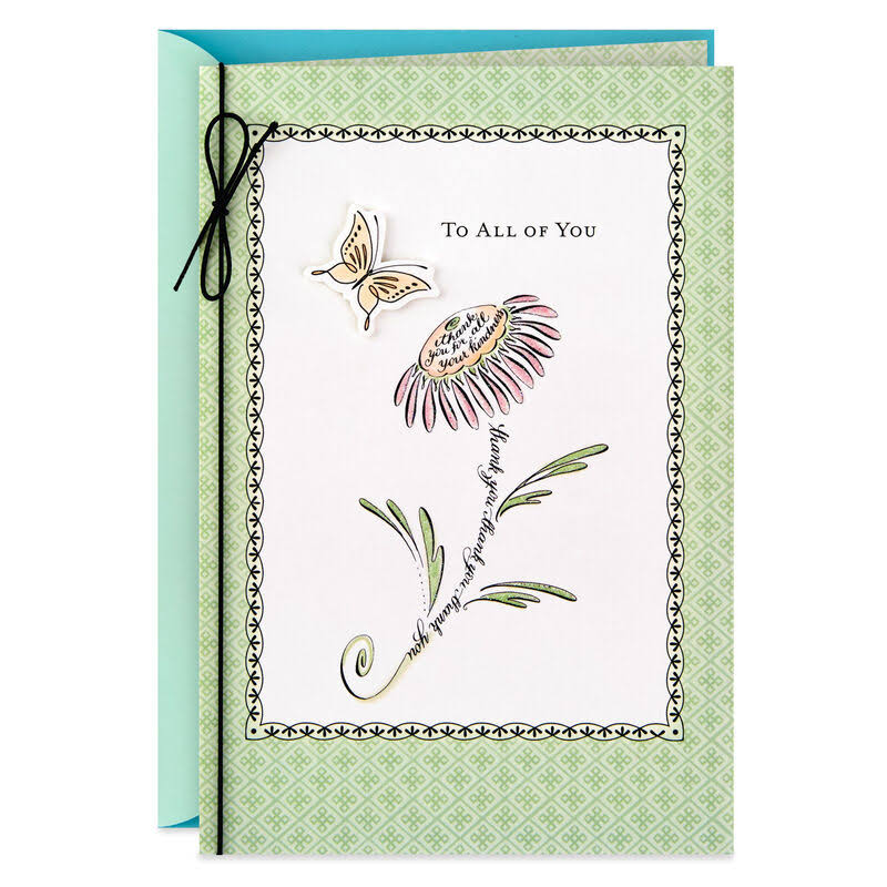 Hallmark Thank You Card, Coneflower and Butterfly Thank You Card for A Group