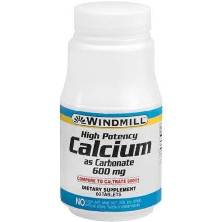 Windmill Calcium Carbonate - 600mg, 60 tablets