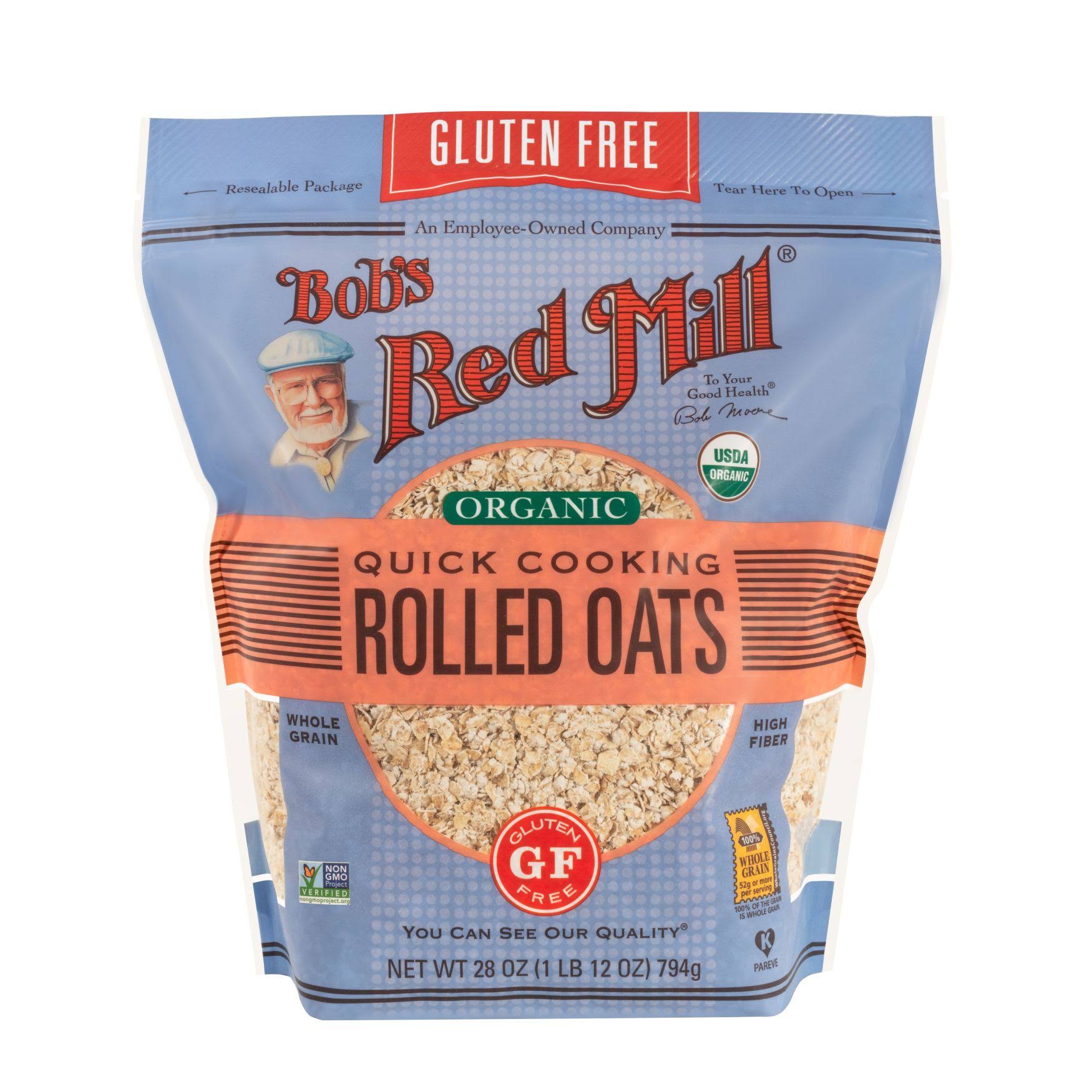 Bob's Red Mill Gluten Free Organic Quick Cooking Oats, 28-ounce