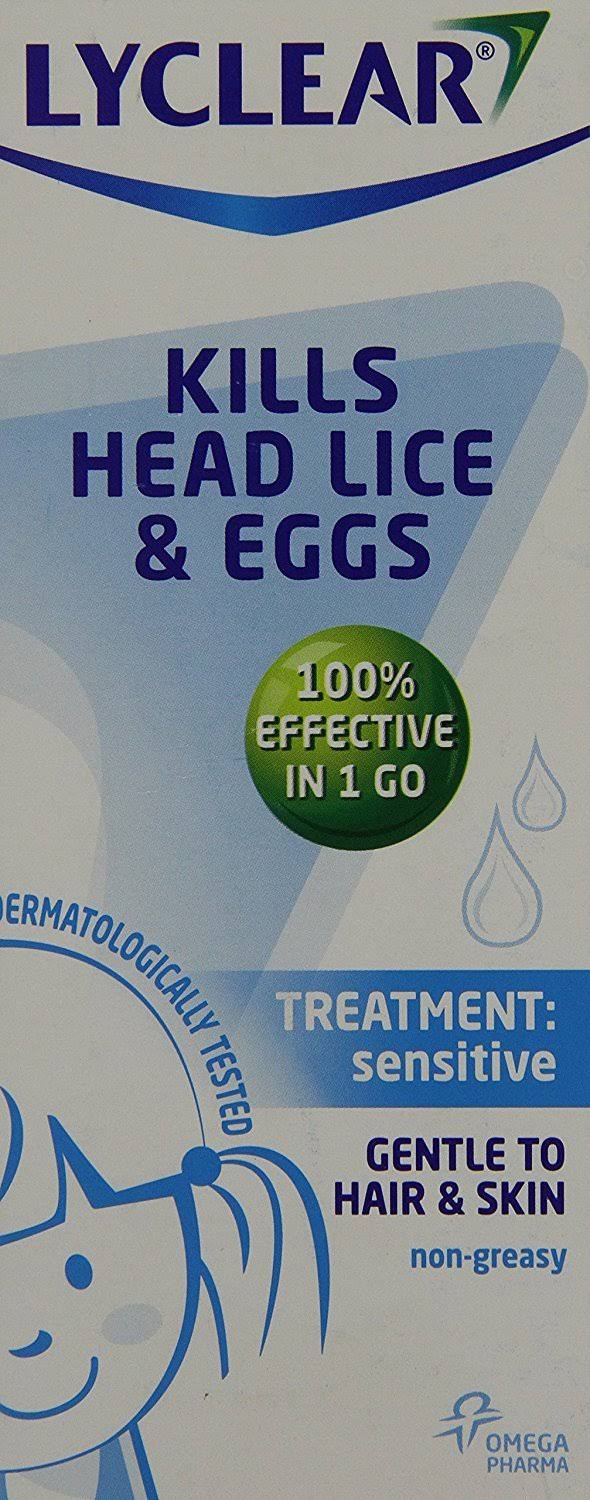 Lyclear Kills Head Lice & Eggs Treatment - Sensitive, 150ml