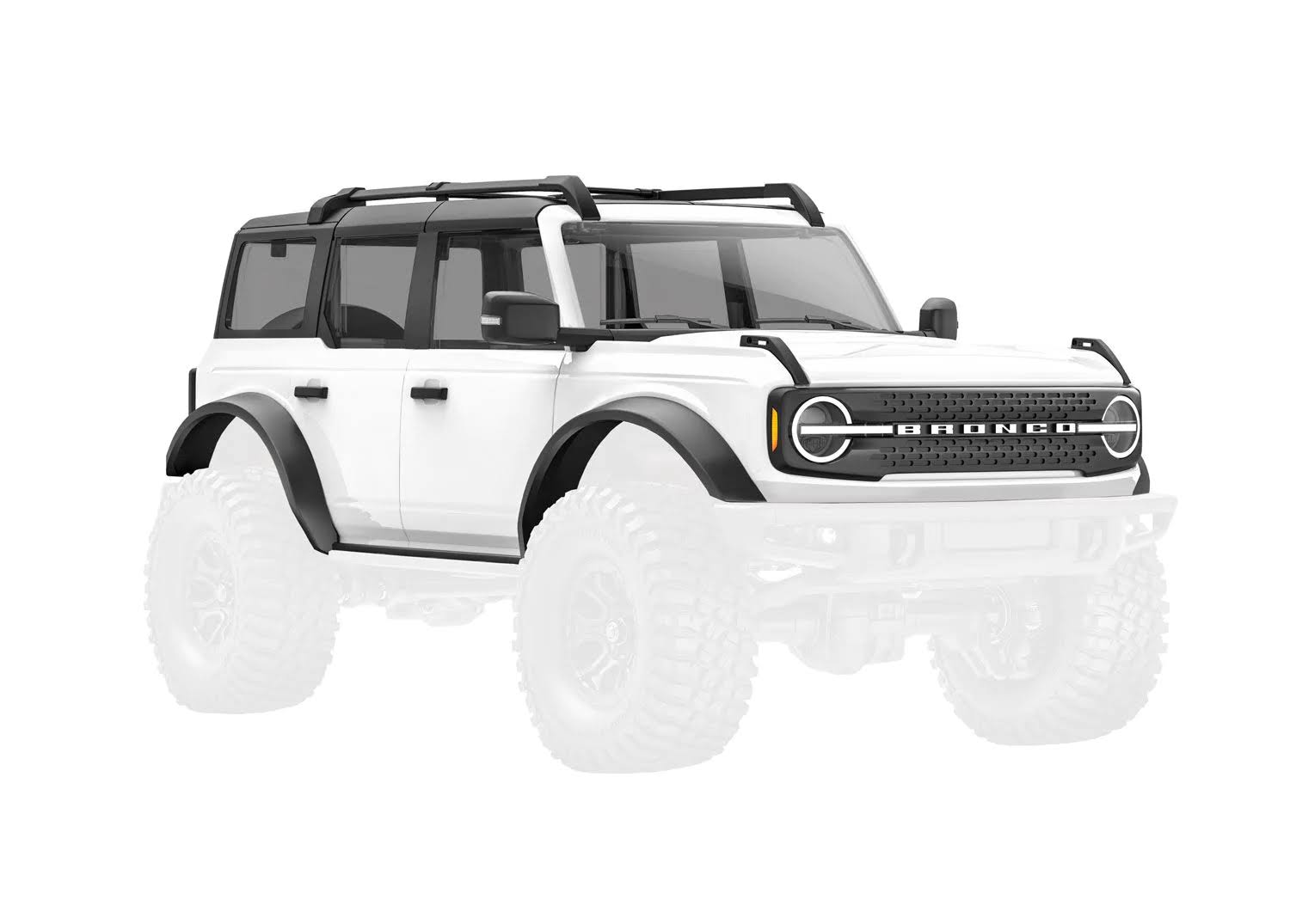 9711-WHT Traxxas Complete Pre-Painted Ford Bronco Body (White) for: TRX-4M 1/18