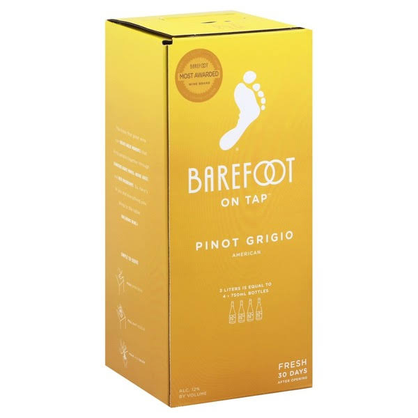 Barefoot On Tap Pinot Grigio, American - 3 liters
