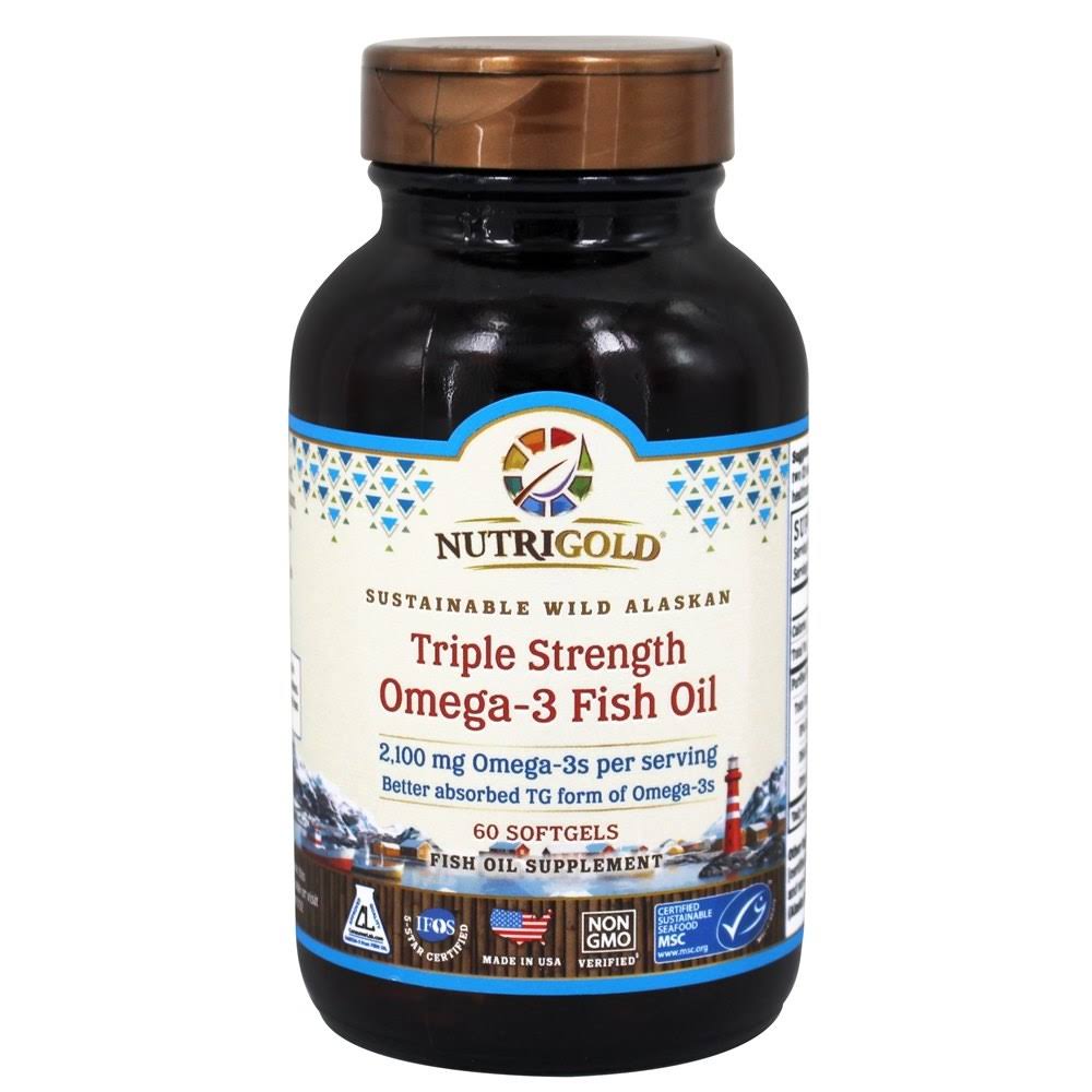 Nutrigold Omega-3 Gold Fish Oil - 1250mg, 60 Softgels