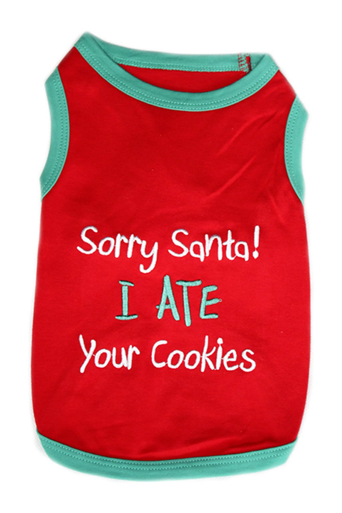 Parisian Pet Sorry Santa I ate Your Cookies Dog T-Shirt Large