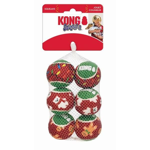 Kong Holiday Squeakair Dog Toy Balls | Small (Pack of 6)