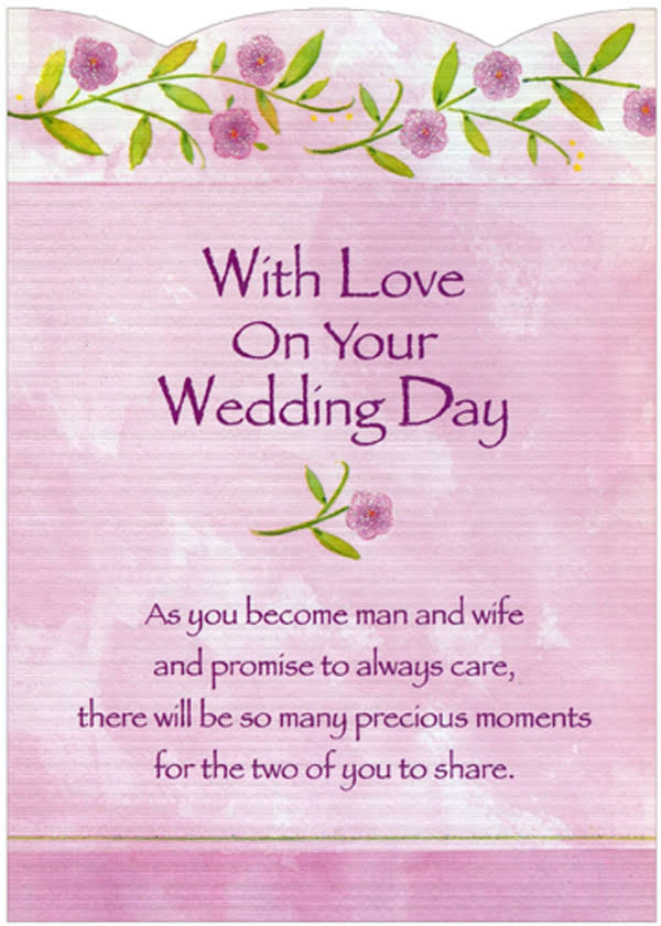 Designer Greetings with Love: Sparkling Flower Top Border Die Cut Z-Fold Wedding Congratulations Card, Size: 5 x 7