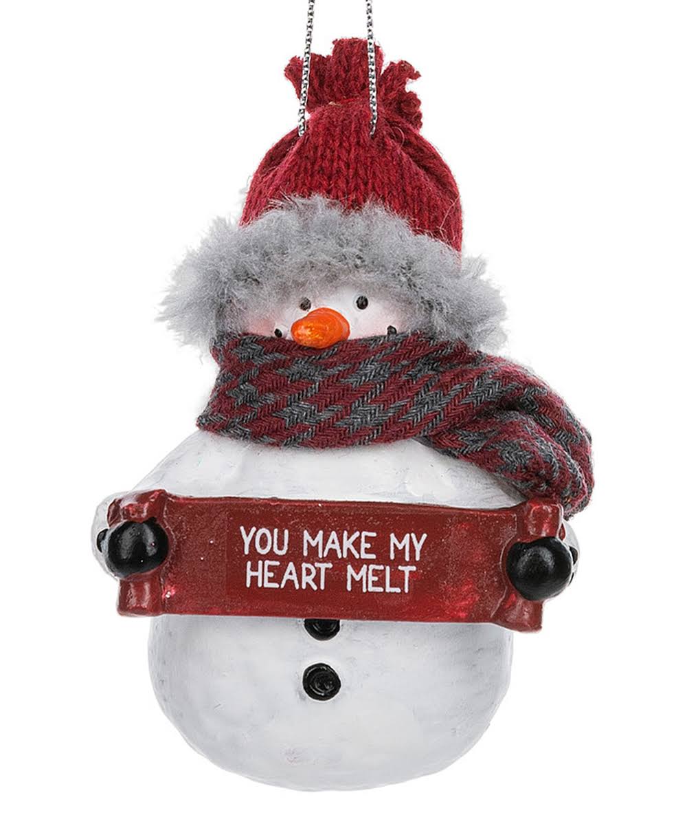 Ganz White 'You Make My Heart Melt' Snowman Ornament One-Size