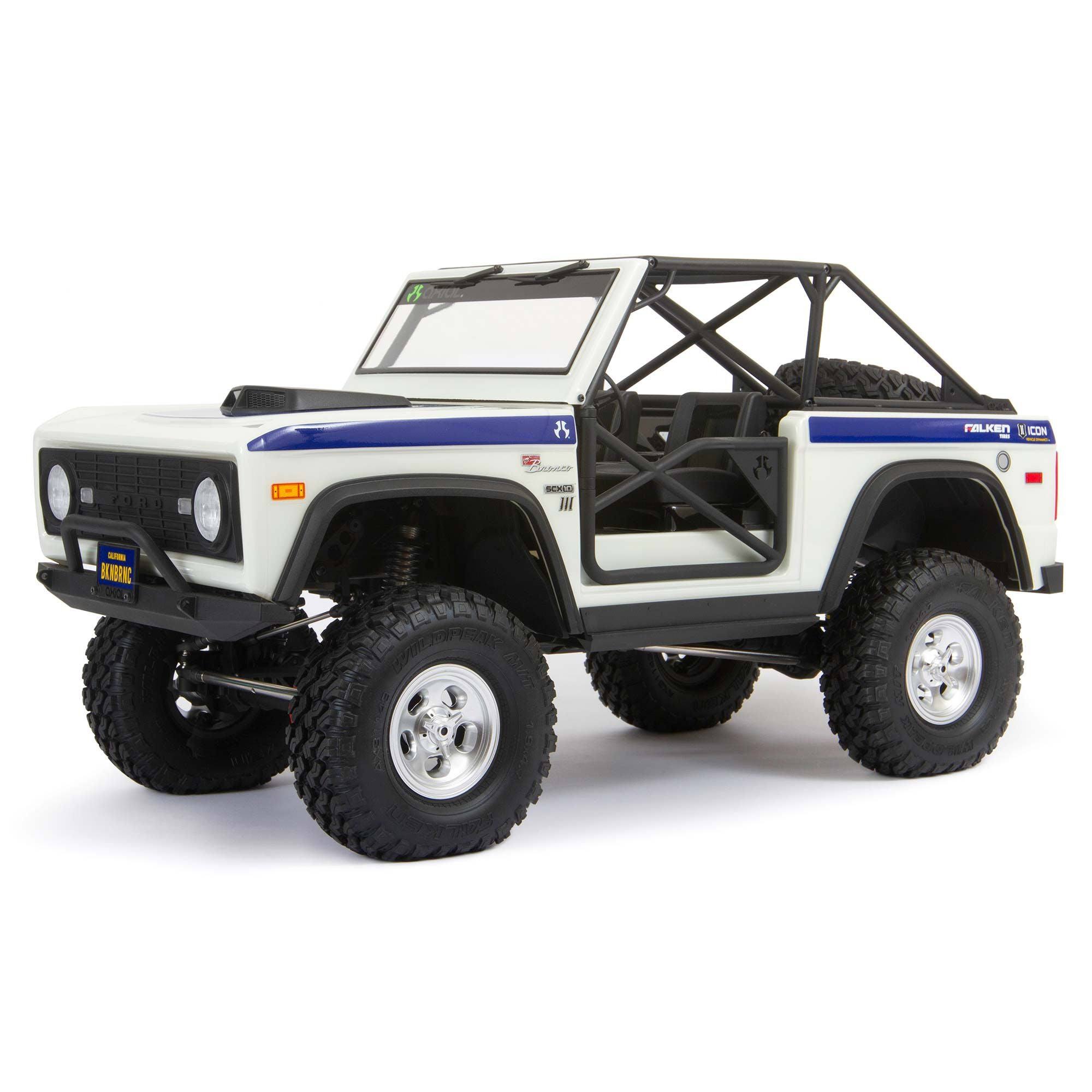 Axial 1/10 4WD Rock Crawler RTR Brushed SCX10 III Early Ford Bronco - White AXI03014T2