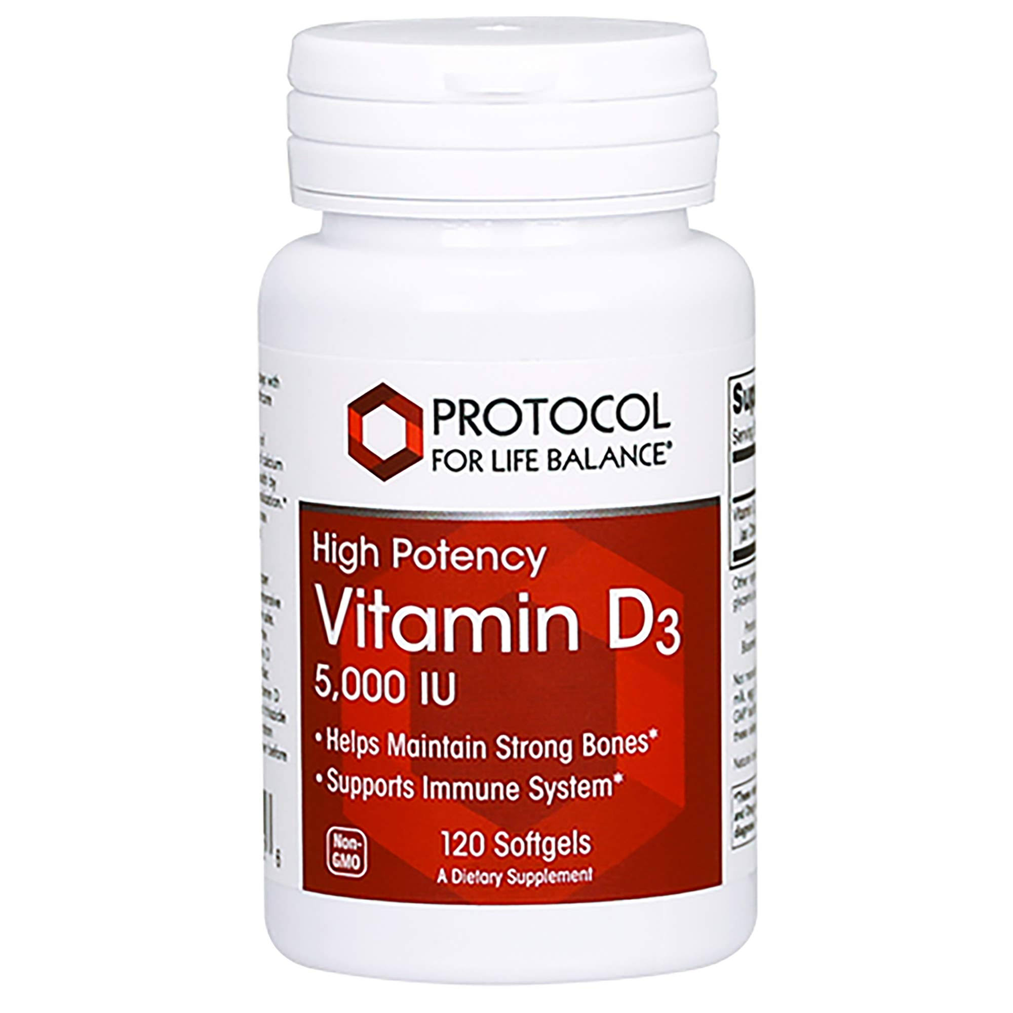 Protocol For Life Balance Vitamin D3 Supplement - 5,000 IU, 120 Softgels