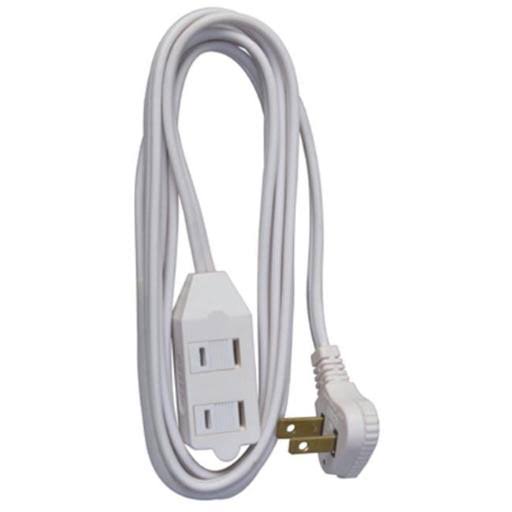 Master Electrician Vinyl Low Profile Cube Tap Extension Cord - White, 7'